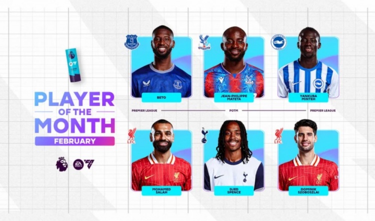  英超2月最佳候選：貝托、馬特塔、明特、薩拉赫、斯賓塞、索博