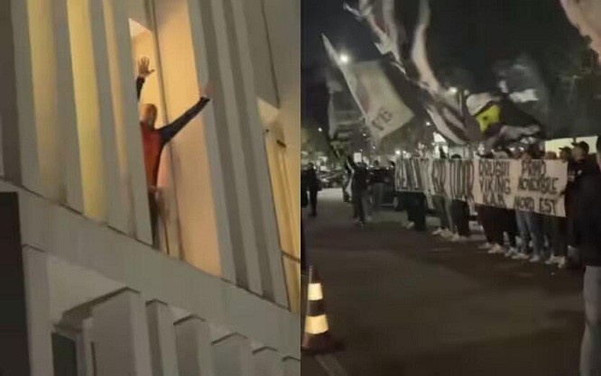  都體：尤文球迷來到酒店外支持新主帥，圖多爾向球迷們揮手致意