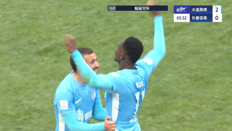  馬萊萊大連處子球！呂焯毅助攻馬萊萊破門，大連英博2-0亞泰